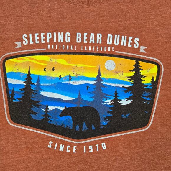 Sleeping Bear Dunes Michigan Burnt Orange Men's Short Sleeve T-Shirt Medium - Picture 2 of 9